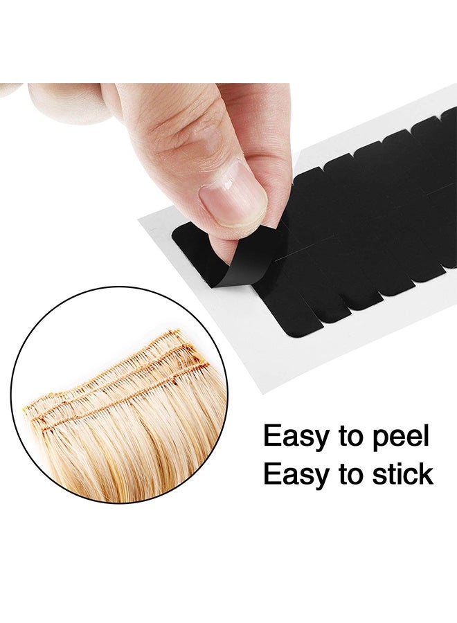 120 Pcs Black Hair Extension Tape Tabs Bulk Double Sided Strong Adhesive Hair Tape in Extension Replacement Wig Strip Waterproof Beauty Tool for Lace Wigs Toupee Hairpiece Supplies - Image 2